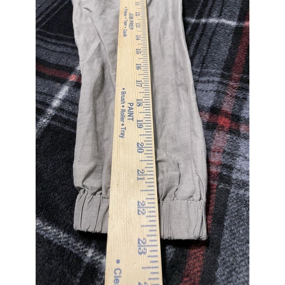 EILEEN FISHER Crinkle‎ Anorak Jacket Gray Medium Snap On Hood Cinched Waist - Picture 7 of 9